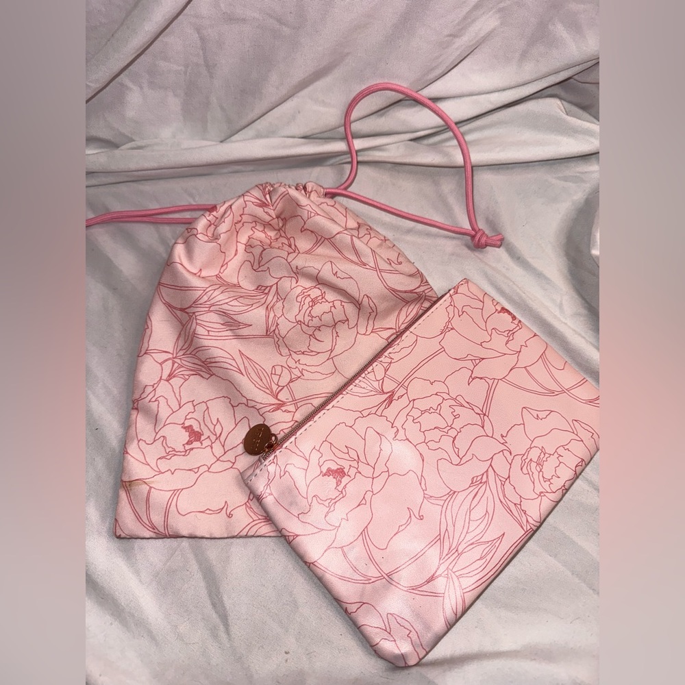 Pink Floral Ipsy Bag Set